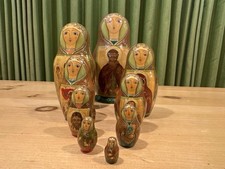 Stunning 1993 Russian Matryoshka Dolls – Hand Painted Religious Icon Set 9