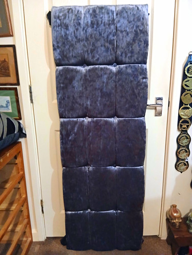 Grey velvet upholstered padded - grey,