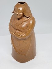 Doulton Lambeth Stoneware  Figural Flask, Dutch Woman, Restored, RARE