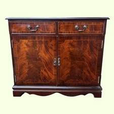 Georgian Regency Style Reproduction Small Sideboard Cabinet Flame Mahogany