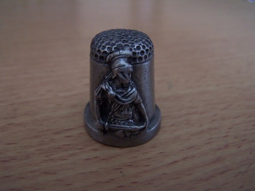 Vintage pewter thimble - pewter,