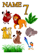 Personalised Lion King Birthday Cake Topper Edible Icing/Rice Paper