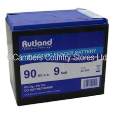 NEW Rutland Electric Fence Battery For Fencing Energiser 9v 90Ah