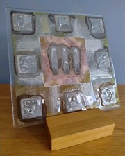 Abstract Art Glass Panel by