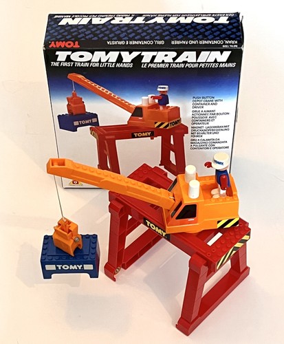 Vintage tomy train crane - vintage,