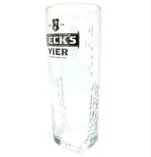 1 X BECK VIER EMBOSSED Pint Glasses IMPORTED New Genuine SQUARE BASE GLASS 20oz
