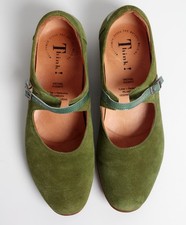 Green Suede Mary Jane flat