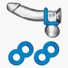 2 Pack Duo Cock And Ball Stamina Enhancement Cock Ring Blue | Mens Penis Ring
