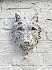 Large wolf dog head garden - large,