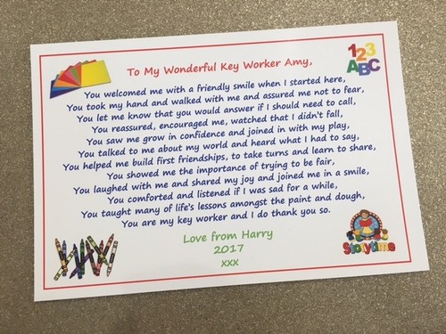 Personalised poem card teacher - personalised,