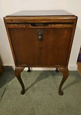 1940's Bedside Cupboard Night Stand Chamber Pot Table With Pull Out Glass Drawer