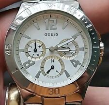 Ladies Genuine Guess Multi Dial Silver Tone Watch