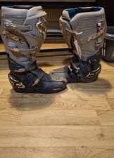 Fox Instinct Motocross Boots  Size 11 Us 12 Black Grey Gold Fox Instinct 