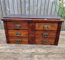 Antique Rustic Table Top Chest Of Drawers Collectors Cabinet Watchmaker Engineer