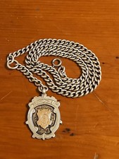 Antique Sterling Silver Graduated Watch Albert Chain Clear Hallmarks And Fob