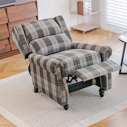Recliner armchair tartan chair - recliner,