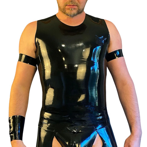Mens latex sleeveless top - sleeveless, by