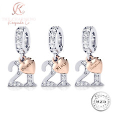 21st Birthday Charm 925 Sterling Silver Personalised Daughter Grandaughter Gift
