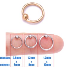 Surgical Steel Ball Closure Lip Ring Nose Ring Eyebrow Daith Tragus Hoop Ring