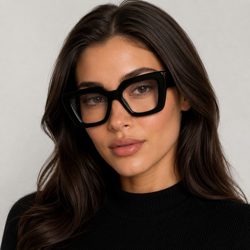 Oversized black square glasses - square,