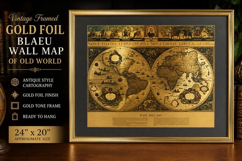 Vintage framed gold foil - framed,
