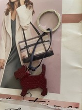 Radley Dark Red Leather Dog Tag / Bag Charm / Key Ring.