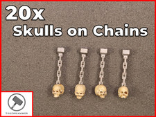 Pack of 20 Skulls on Chains -