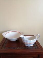 Grindley Creampetal Gravy Boat  & Serving Dish 1930 art deco orange gold antique