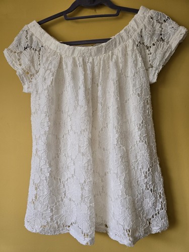 Peacocks white lace top size - peacocks,