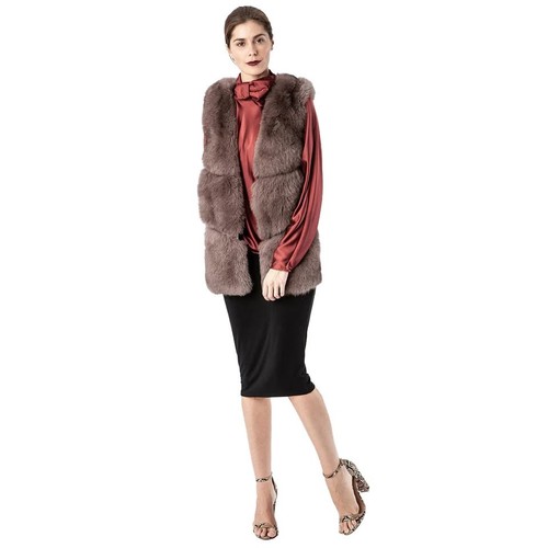Jayley fox fur gilet 100 - fox,