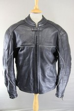MOTOMOD BLACK LEATHER BIKER JACKET WITH CE ARMOUR & ADDITIONAL LINING 46"