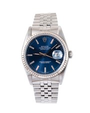 Rolex Datejust 36 16234 Watch Blue Dial Steel Jubilee Strap 1993 Box Papers