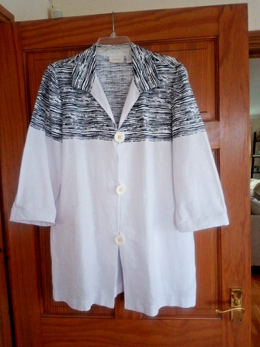 White linen blend mid length - white,