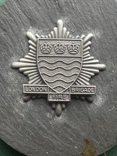 PEWTER LONDON FIRE BRIGADE 3 CROWN CAP BADGE. 1986 