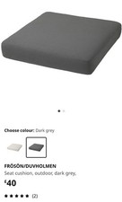 IKEA FRÖSÖN WATERPROOF OUTDOOR GREY SEAT CUSHIONS PADS COVERS X 4