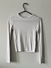 Zara White Cropped Long Sleeve