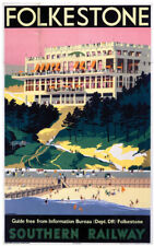 Vintage Folkestone Southern Art Railway Travel Poster Art Print A1/A2/A3/A4