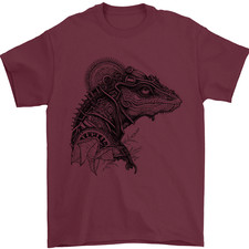 A Steampunk Iguana Lizard Reptiles Mens T-Shirt 100% Cotton