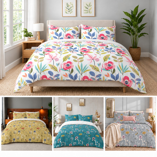 Floral duvet cover reversible - duvet,