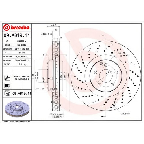 Brembo a819 brake disc - brembo,