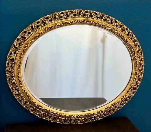 Vintage oval gilt - oval, mirror