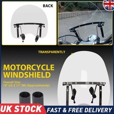 1x Clear Large Motorcycle Windshield Wind Screen Deflector Windscreen Universal