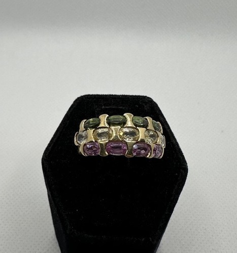 Multi coloured sapphire ring - multi,