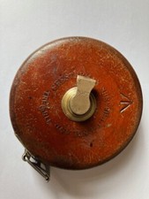 Vintage Leather Case Chesterman Treble Fibron Tape Measure in VGC - Rare type.