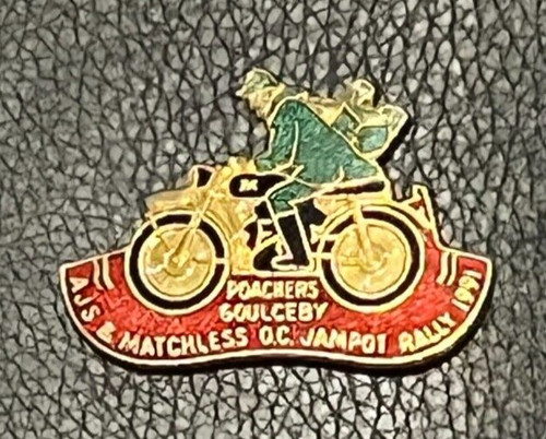 Motorcycle pin badge ajs - badge,