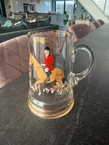 Vintage glass tankard with - vintage,