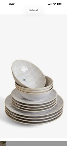 Next white lila dinner set - dinner,