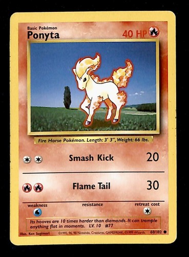 Ponyta base set 1999 unlimited - ponyta,