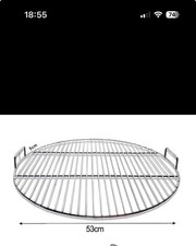 Heavy Duty 6mm Stainless Steel Round BBQ Grill 54.5cm - Fits Weber Kettle 57cm