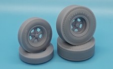1/25  1960's Super Stock Wheels & Drag Tyres - Type E - 3D Printed Resin